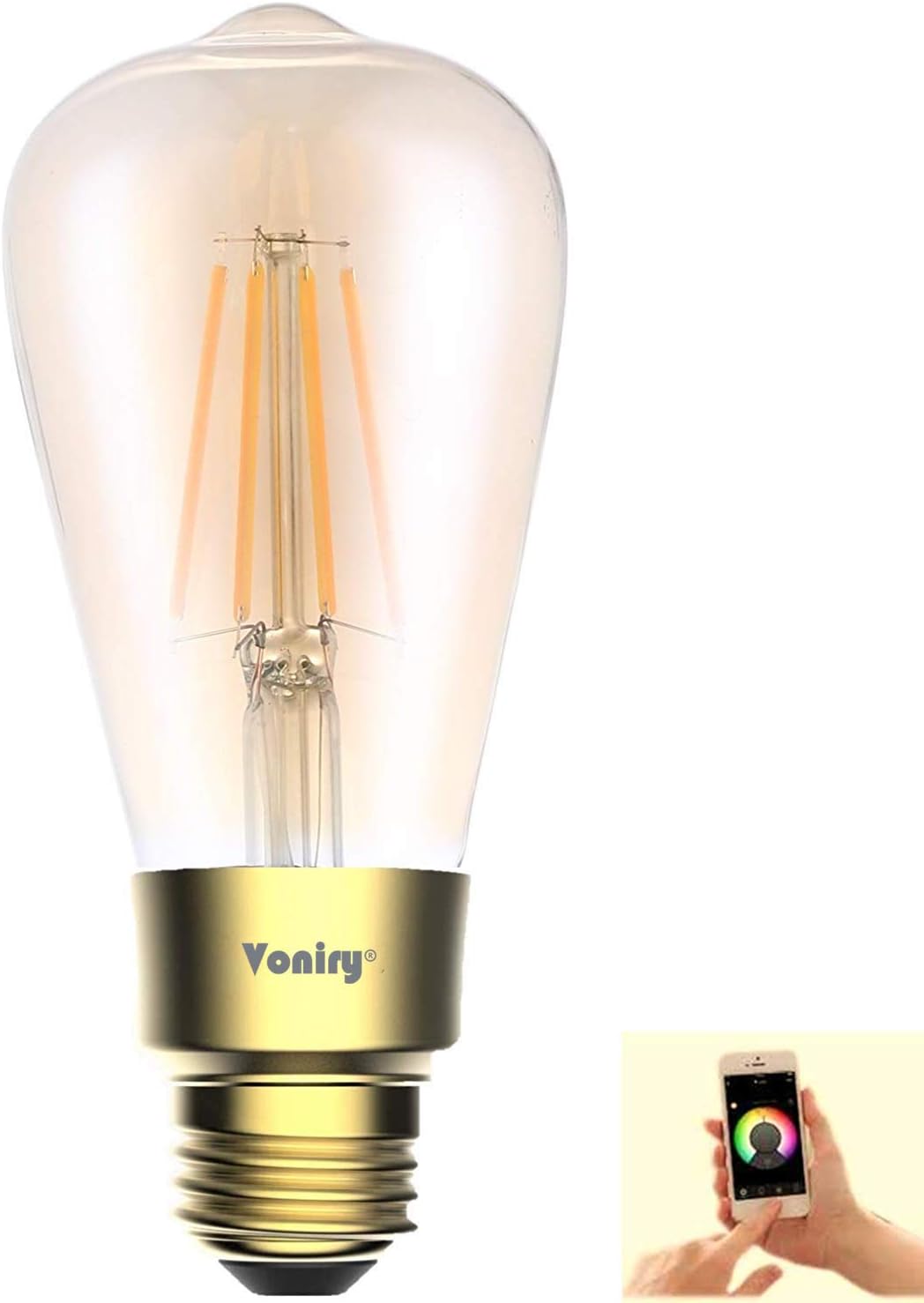 amber outdoor light bulbs on Amazon Com Smart Wi Fi Led Edison Light Bulb E26 6w 60w Equivalent Dimmable Soft White 2500k 600lm Cri 80ra Pf 0 9 No Hub Required Compatible With Alexa Google Assistant 2p Amber Glass Home Improvement