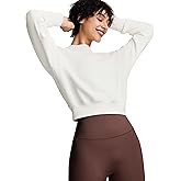 ISEEGZ Modal Soft Cropped Sweatshirts for Women Long Sleeve Crew Neck Pullover Crop Top