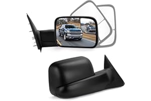 PERFIT ZONE Towing Mirrors a Pair Compatible for 2002-2008 Dodge Ram 1500 2003-2009 Ram 2500 3500 with Power Heated, Power Adjustable, Manual Folding, Black
