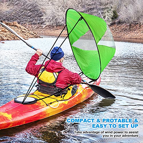 KKUYT Kayak Sail, 42''Tandem Kayak Canoe Paddles Board Downwind Wind