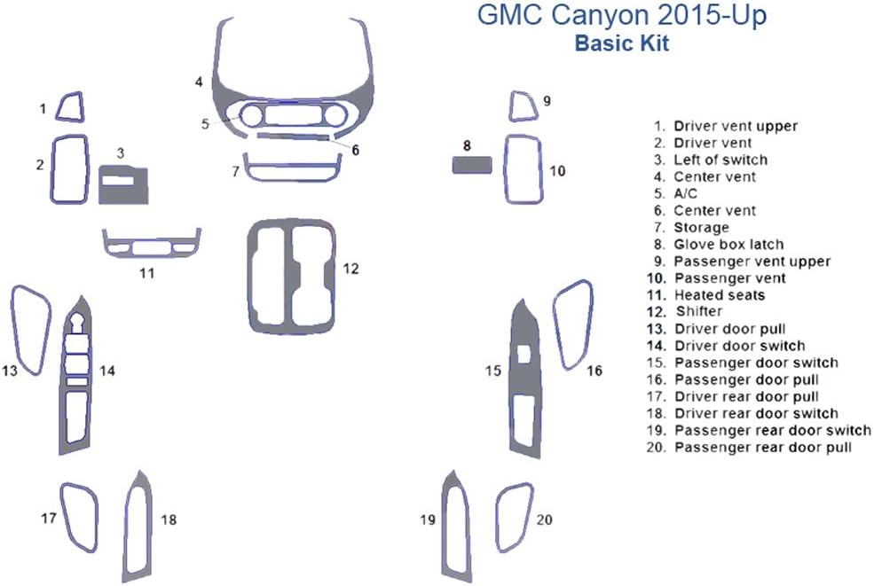 GMC Canyon Dash Trim Kit - Japanese Cherry Wood