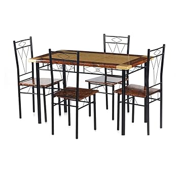 Nilkamal Stratus Four Seater Dining Table Set (Glossy Finish, Black)