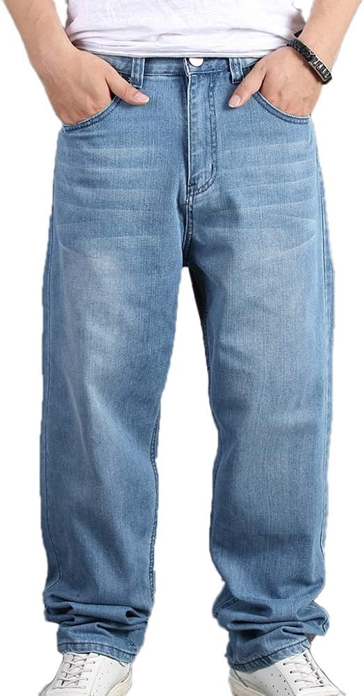 worclub Men Hip Hop Baggy Jeans Denim Street Dance Skate Pants
