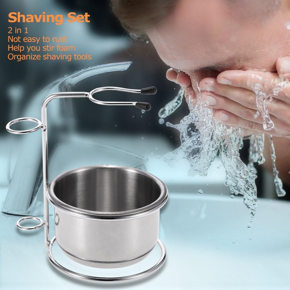 Anself 2-in-1 Shaving Bowl and Holder, Men's Shaving Set, Bowl + Blade Holder, Soap, W4466-CR20VA, 1 Unidad (Paquete de 1) - Image 5