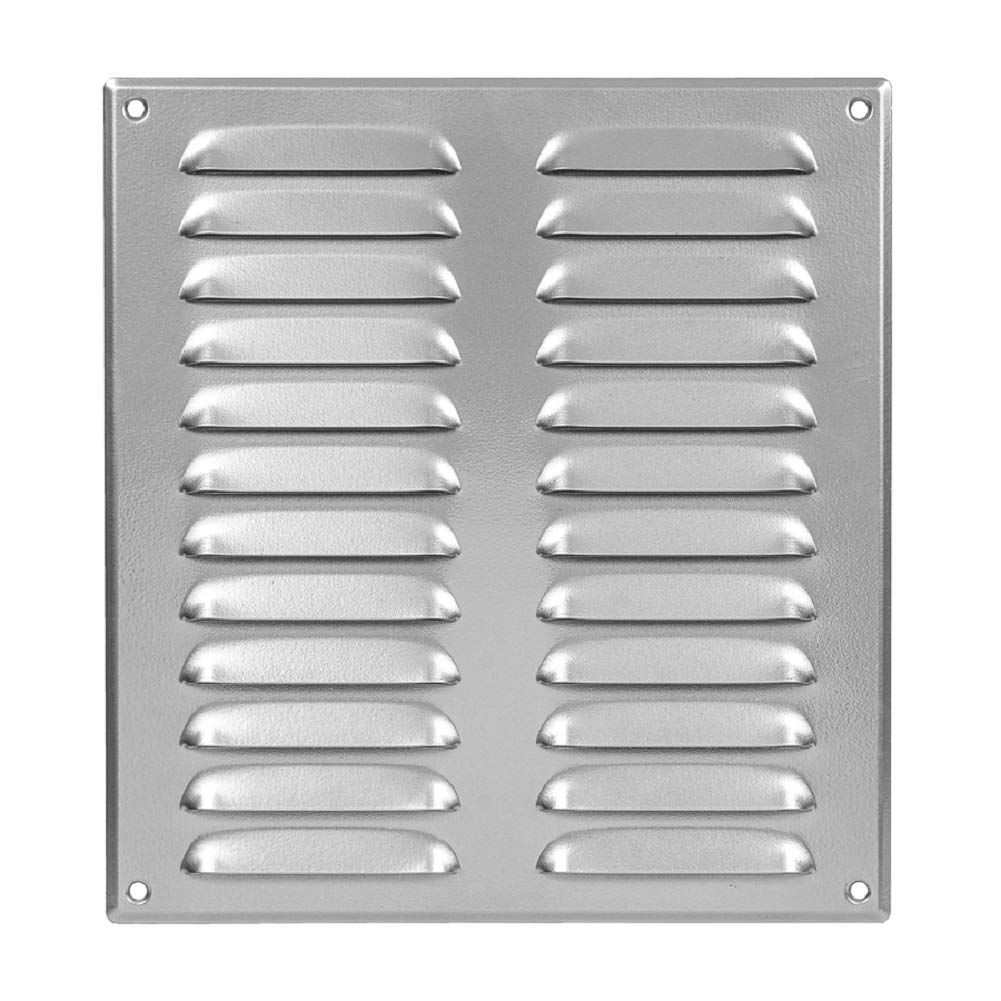 260x280mm 10x11 inch Grey Air Vent Grille Cover - Ventilation Cover, Metal, with Insect Protection