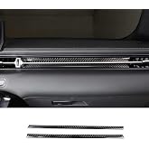 Compatible with Toyota Supra GR A90 A91 MK5 2019-2026 Soft Carbon Fiber Co-Pilot Center Console Decoration Strip, Car Center Console Air Outlet Trim Cover Sticker 2Pcs
