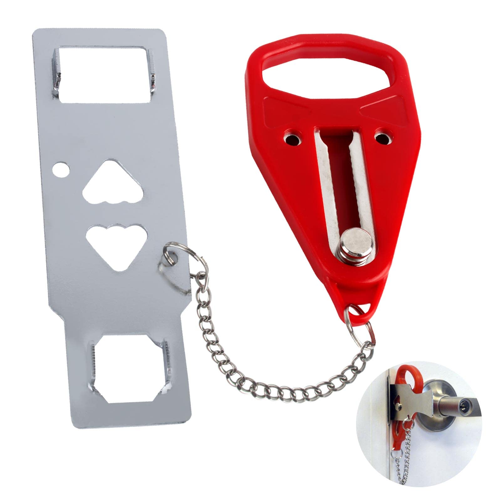 AYNKH Portable Strengthen Door Lock, Self Protect Heavy Duty Extra Anti Theft Lock for Additional Safety and Privacy, Perfect for Travel Hotel Home Apartment