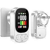 4 in1 Plug in Carbon Monoxide Detectors & Natural Gas Combination Built-in Backup Battery & 2.1'' HD Screen [CO Gas Temp Humidity] Propane Methane Combustible Gas Alarm (White)