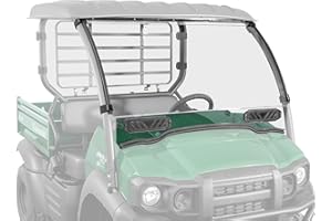 SuperATV Heavy Duty Full Windshield Compatible With Kawasaki Mule SX: 2017+ | 1/4" Clear Scratch Resistant Polycarbonate | Fits Contours of Cage Perfectly | Easy Installation | Made in the USA
