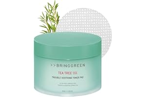 BRING GREEN Tea Tree CICA Soothing Toner PAD | Daily Skincare Routine with Mild Formula, Cooling for Soothing and Hydrating Effect, Vegan Certified Toner Pads 90 Count, 5.29 Fl. Oz.