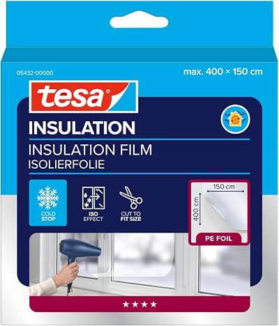 tesa UK Insulating Film for Windows Transparent 4m x 1.5m Thermo Cover