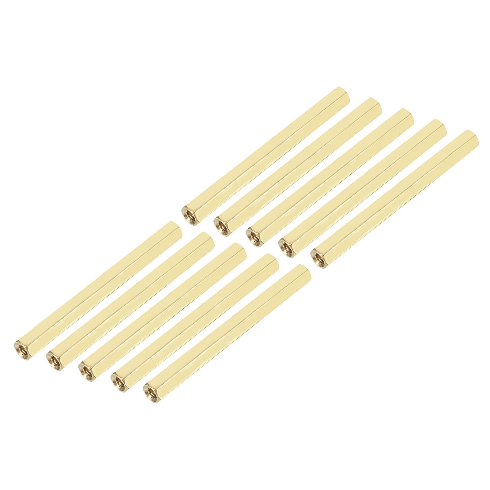 YOKIVE 10 Pcs Brass Hex Straight Spacer, Standoff Spacer with Female Thread | Fixing the Motherboard, Great for Electronics Industries (M3 x 5 x 50mm) — image 1