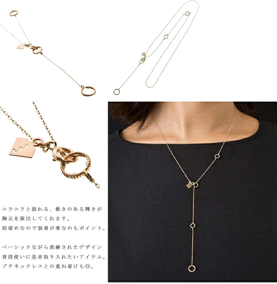 Amazon エレノアジュエリー Elenore Jewelry 10金 サークルy ネックレス チェーン付き ペンダント レディース K10 ゴールド ネックレス 通販