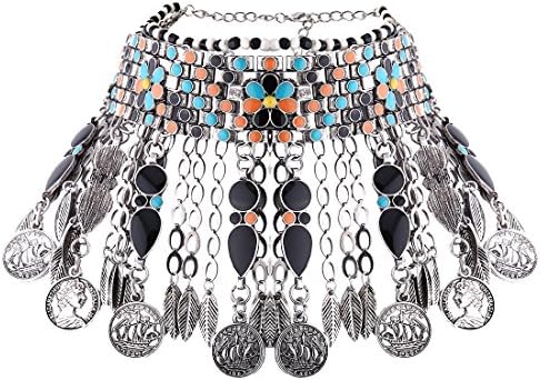 szolno Women Choker Necklace Vintage Tassel Bohemia Necklace