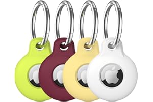 VAGAWEI AirTag Holder Keychain Compatible with Apple AirTag, 4 Pack AirTag Case Item Finders Tracker, Multi-Color Protective Silicone AirTag Accessories