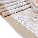 Newdanceus 12X108 Set of 5 Burlap Lace Hessian Table Runner Rustic Natural Jute Country Wedding Party Dining Table Decoration Christmas Decoration Table Runner