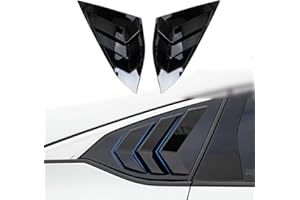 BoxCheer Rear Side Window Louvers Spoiler for Honda Accord 2018 2019 2020 2021 2022 Accessories Air Vent Scoop Shade Cover Sport Blinds - Bright Black