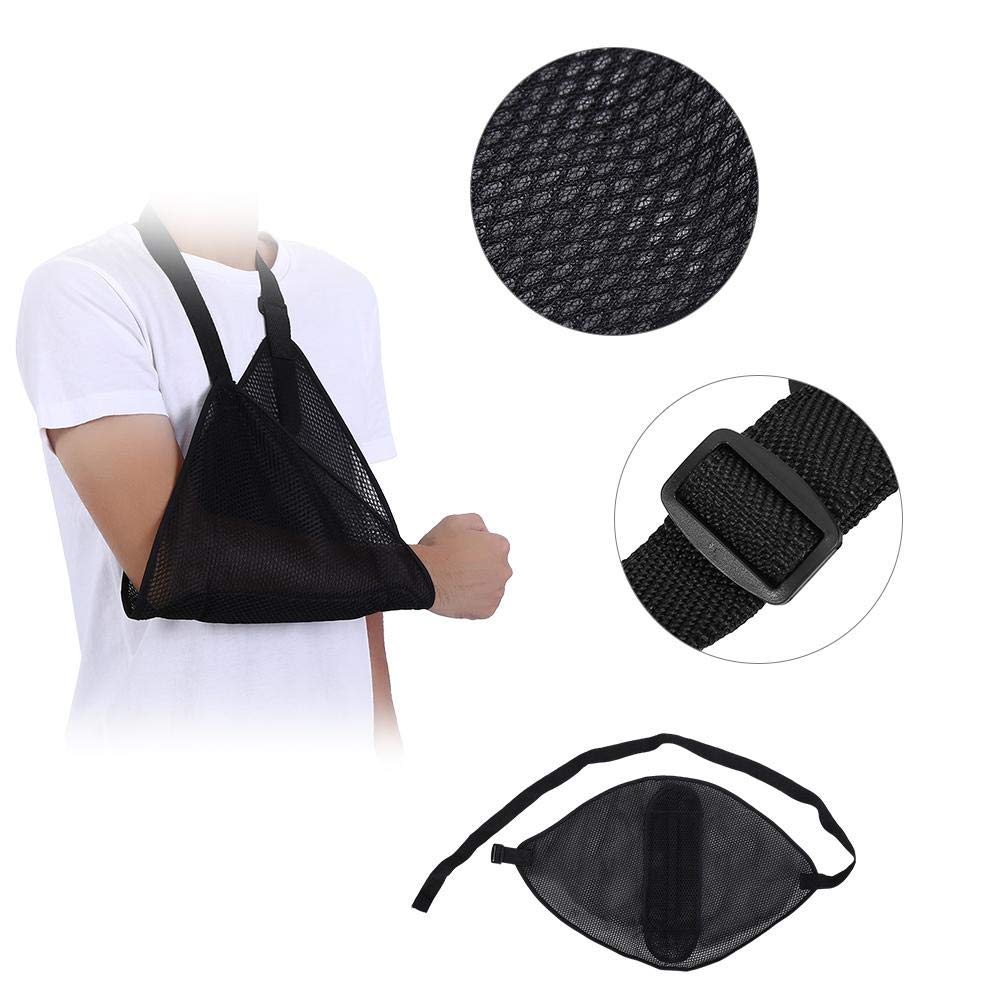 Dislocated Arm Sling, Shoulder Immobilizer Rotator Cuff Wrist Elbow Arm Sling Elbow Brace Support Strap with Adjustable Breathable Mesh for Tear, Dislocation, Sprains & Strains(Black)