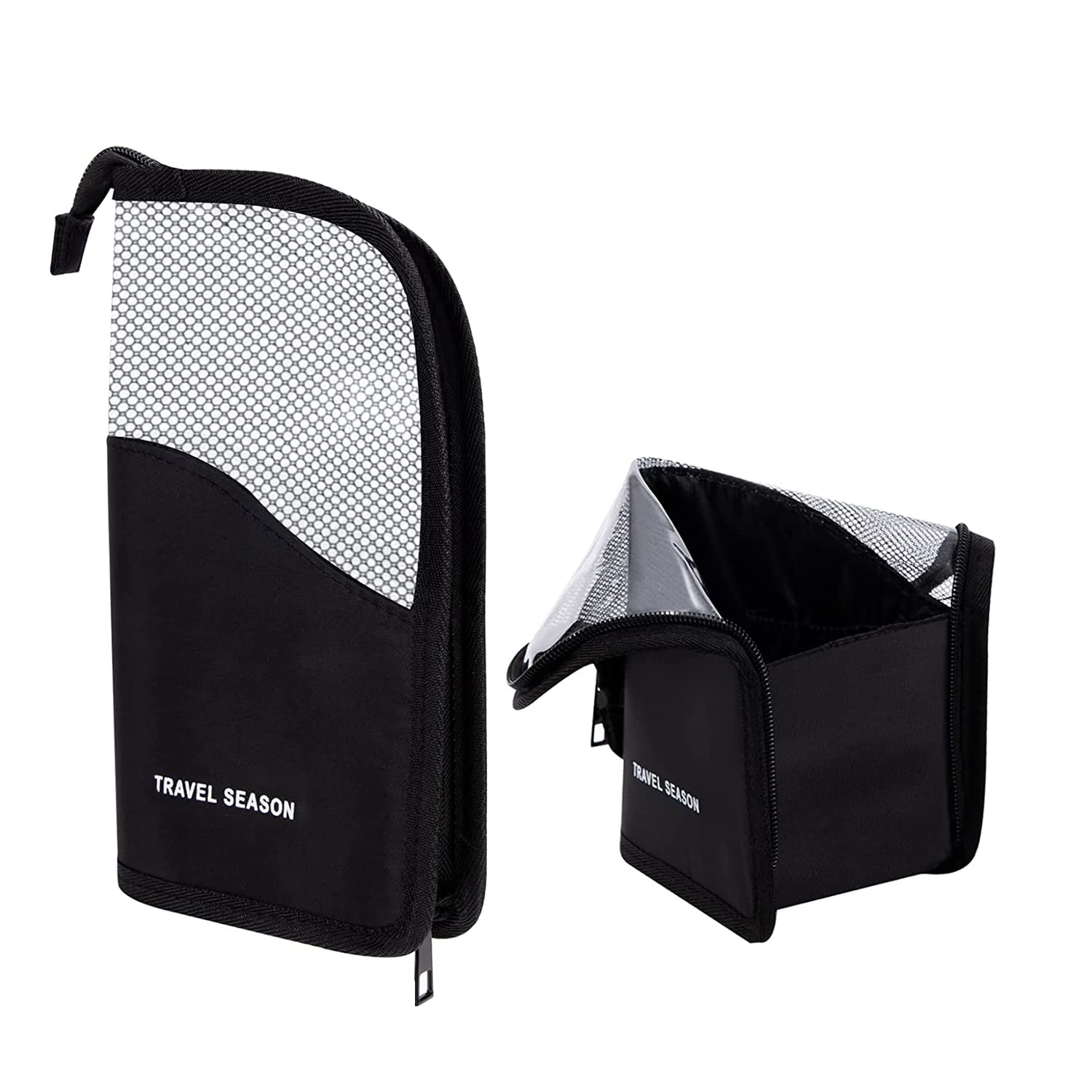 Makeup Brush Bag, Multi Function Cosmetic Bag, Portable Travel Wash Bag, Large Capacity Storage Bag, for Makeup Brushes, Skin Care Products and Pens (Black)