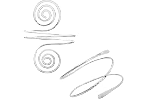 ZMANYIJEW 2Pcs Upper Arm Bracelet Cuff Bangle Minimalist Gold Metal Coil Arm Cuff Bracelets for Women Irregular Wave Chunky Cuffs Bangle Armband Statement Party Jewelry