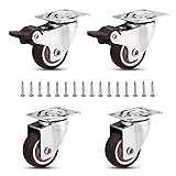 Molen 1.25" Low Profile Casters Wheels Soft Rubber