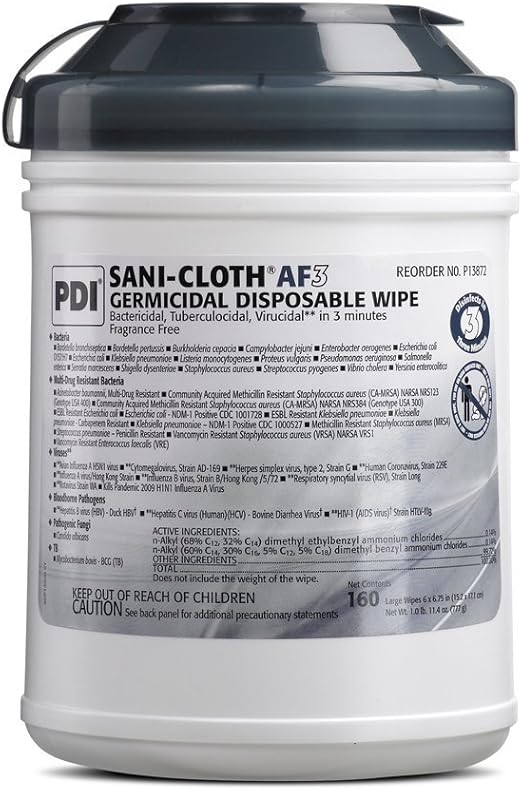 SaniCloth AF3 AlcoholFree Disposable Disinfectant Wipes 160 Wipes