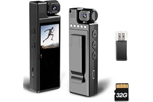 Tkiplay Mini Body Camera with Audio and Video Recording, FHD 1080P Small Personal Body Cam, Bodycam with 32G SD Card, Motion Detection, Loop Record