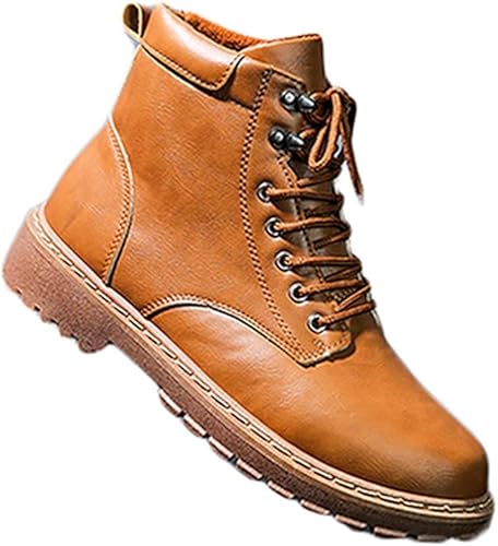 Amazon スタジオ ショートブーツ メンズ ハイカットシューズ ブラウン ミリタリー ブーツ 防水 防寒 靴 25 0cm 厚底 滑り止め レースアップ 編み上げ 紳士靴 イングランド風 マーティンブーツ エンジニアブーツ 通勤 通学 カジュアル ワークブーツ スタジオ ブーツ