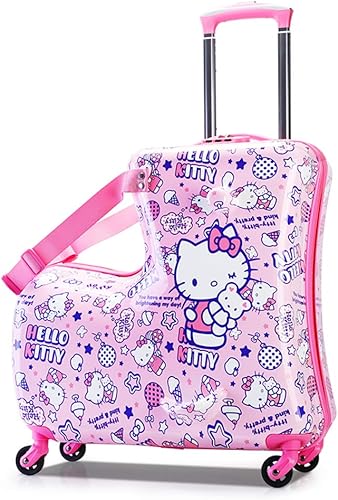 Amazon 子供のスーツケース 男性と女性のためのインチの赤ちゃんトロリーケース は 座ることができると家族 旅行 ビジネス旅行に適しライドaユニバーサルホイールスーツケース Pink Zyr キャリーケース