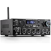 Facmogu KS-33BT 2.1CH Stereo Audio Amplifier Receiver with Active Subwoofer Output, RMS 60Wx2 Max 400Wx2 Mini BT Amp Home Theater Stereo Receiver, Bluetooth 5.0 HiFi Receivers w/MIC/Echo/USB/SD/AUX/FM