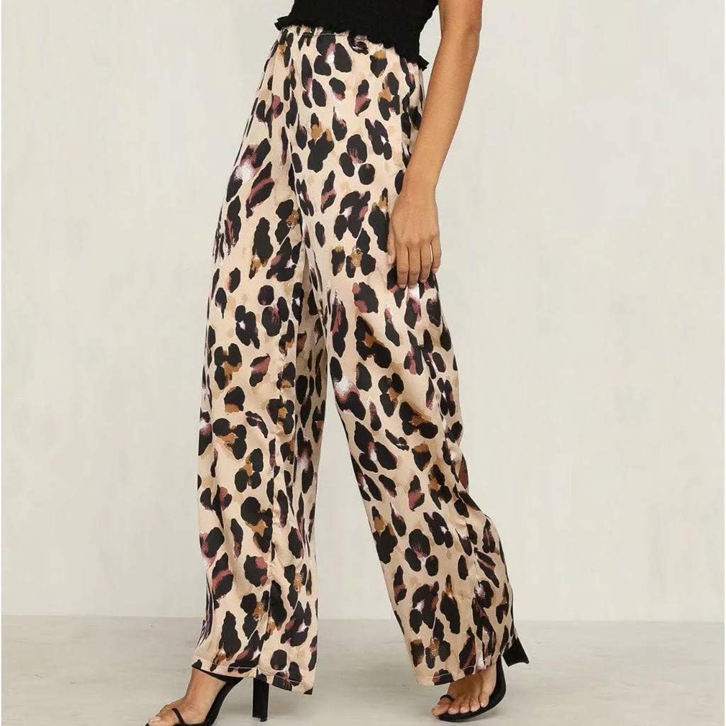 leopard print casual trousers