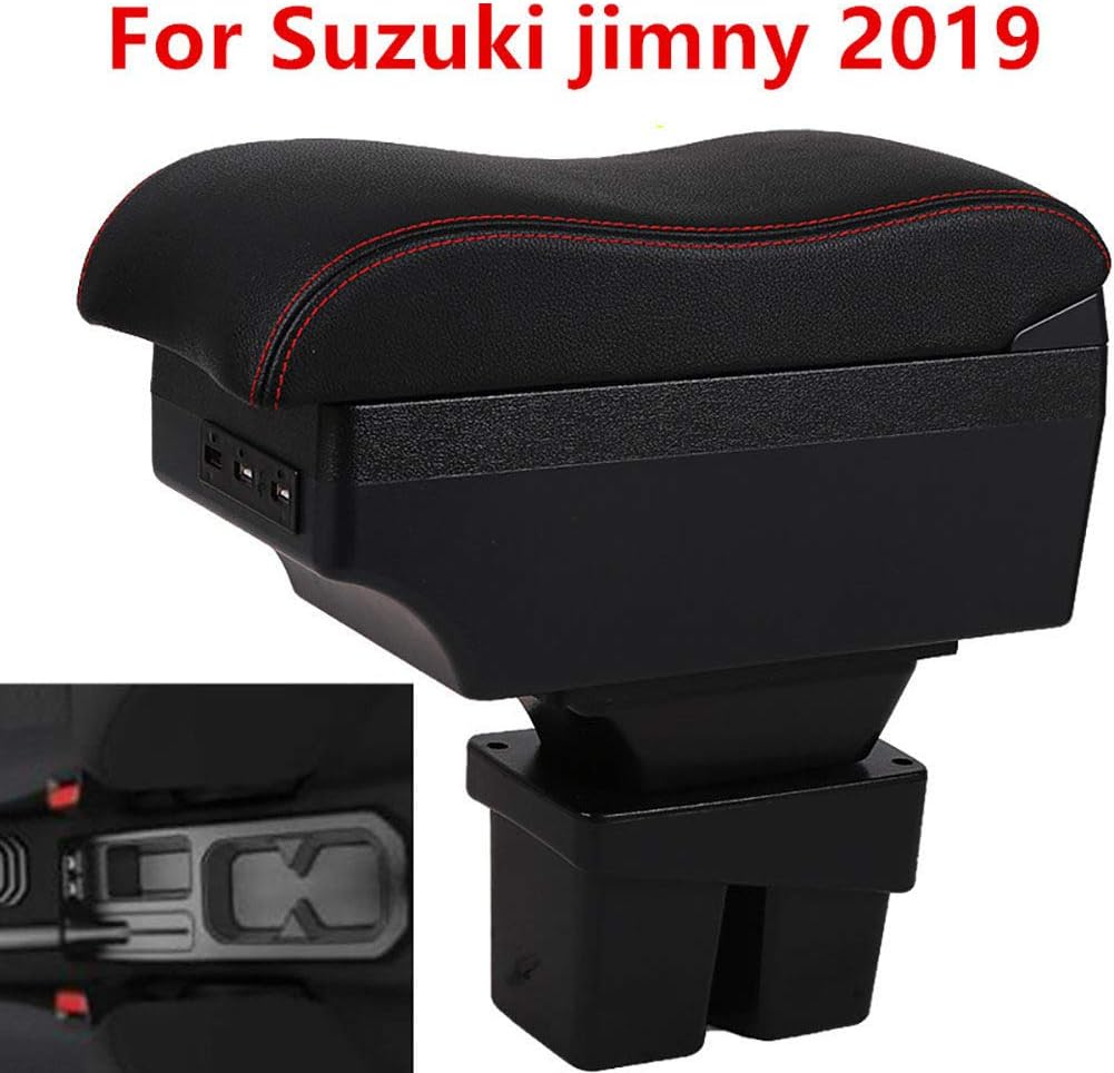 Armrest Box 3*USB Double Layer Central Store Content Cup Holder Ashtray Accessories For Suzuki Jimny 2019+,A
