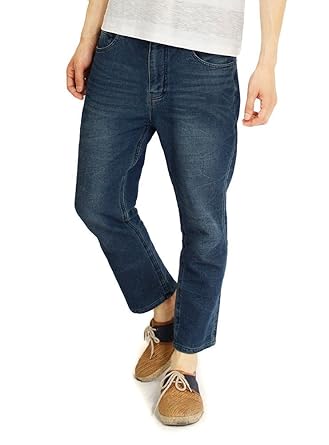 Amazon アンクル デニムパンツ メンズ スキニー ストレッチ カット