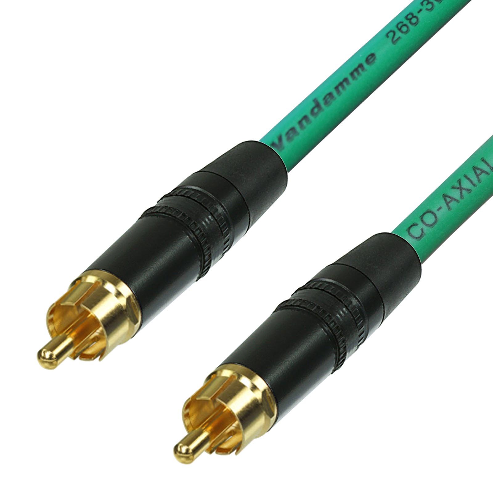 SPDIF Digital Audio Video Coaxial Cable RCA to RCA Van Damme 75 ohm Coax Phono (3 m, Green)