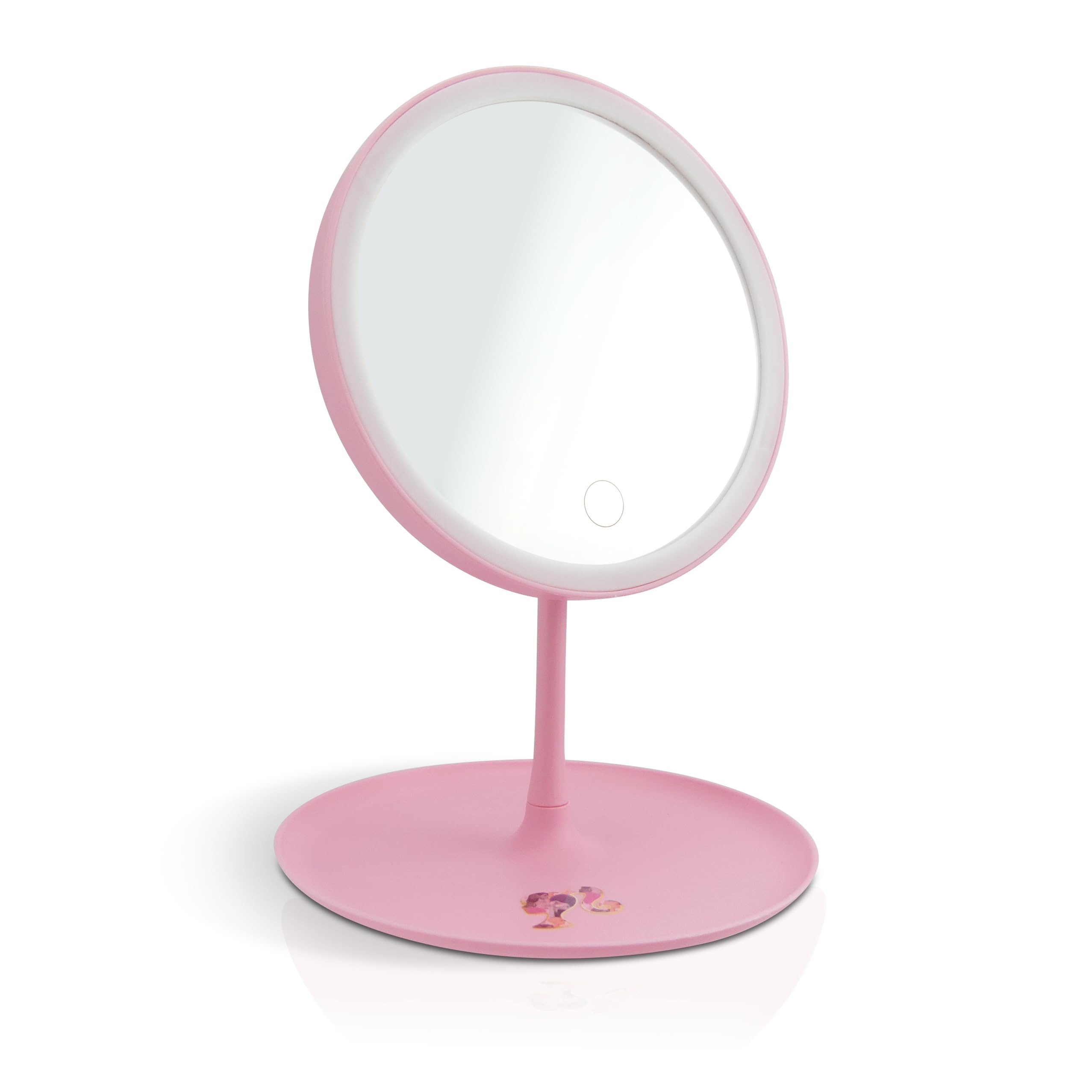 Barbie Free- Standing Light-Up Mirror - Touch Button Dimmable LED Ring Light - No Wires