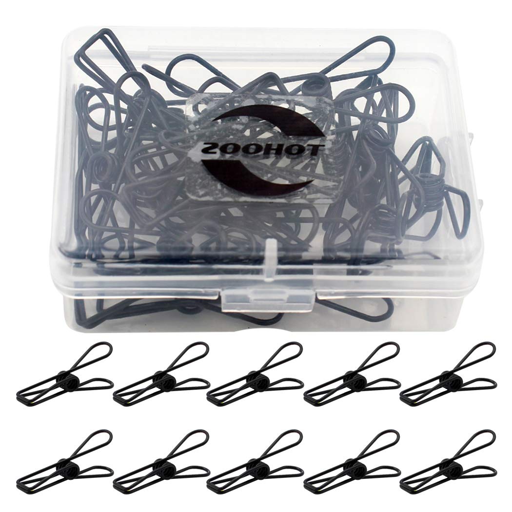 Zoohot 25 Pack Small Black Metal Drawing Clip - Multi-Purpose Utility Clips