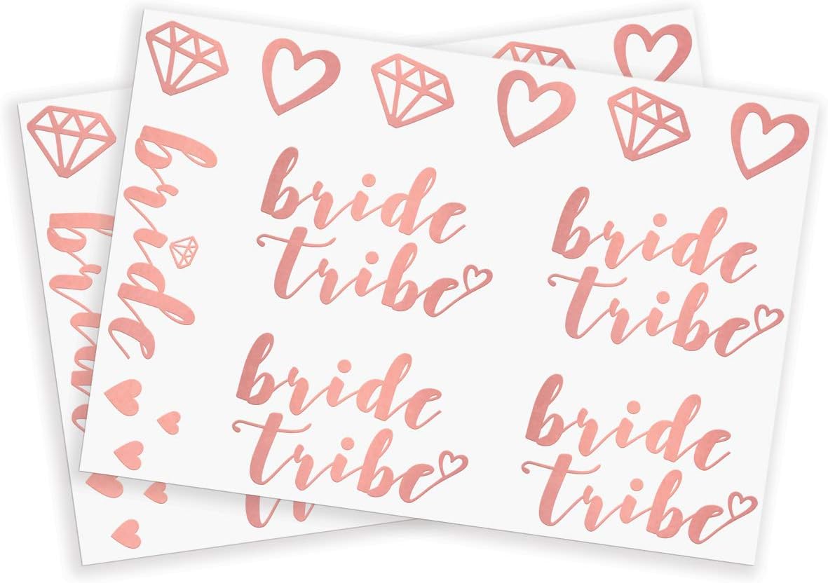 xo, Fetti Rose Gold Pink Bachelorette Party Decorations Kit - Bridal Shower Supplies | Bride to Be Sash, Rhinestone Tiara, Pre-Strung Banner, Veil + Bride Tribe Tattoos: Home & Kitchen