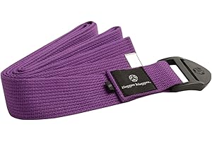 Hugger Mugger Cinch Cotton Yoga Strap - Super Strong Cotton, Quiet Cinch-Style Buckle, Long Length Great for Taller People