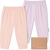 PurComfy Supersoft Baby Pants, 2-Pack Premium Bamboo Viscose Jogger Pants, Elastic Waist, Unisex 0-24 Months