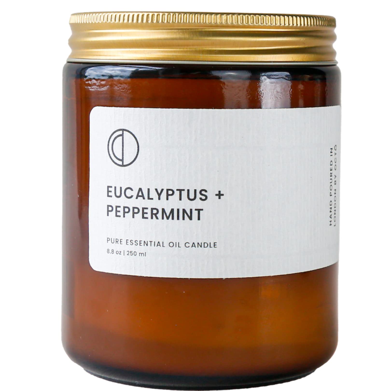 OCTŌ Eucalyptus + Peppermint | Scented Candle. Made with Essential Oils and Soy Wax. 250ml