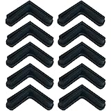 10 Pcs Furniture Rubber Leg Covers L Shaped Angle Iron Foot Pads for Shelving