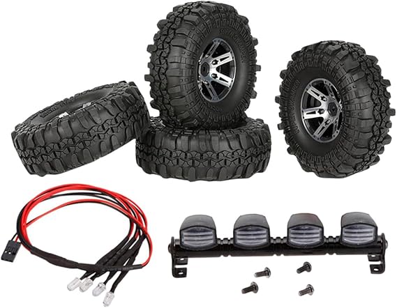 Sharplace 1/10 RC Luz de Techo de RC Coche + Neumáticos Ruedas Llantas