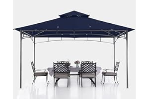 ABCCANOPY Gazebos for Patios 10x12 - Outdoor Steel Frame Gazebo for Lawn Backyard Garden Deck (Navy Blue)