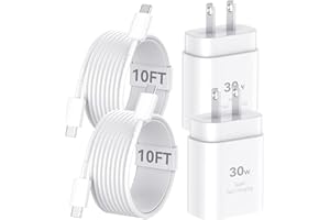 AUORLD iPhone 16 15 Pro Max Charger Fast Charging, 30W USB C iPhone 16 15 Charger Block with 10FT Long C Chargers Cord Cable for iPhone 16 15 Pro Max/16 15 Pro/16 15 Plus/16/15, iPad, Galaxy S24/S23/S22