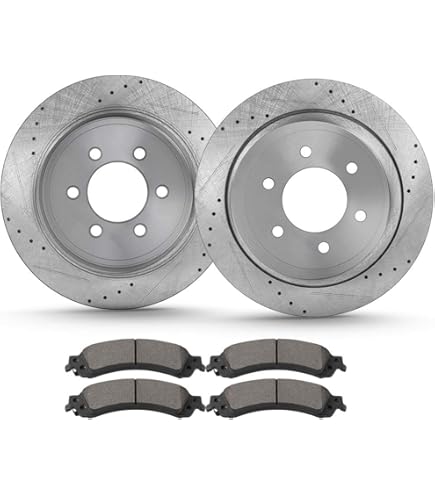 Detroit Axle Front Drilled & Slotted Brake Rotors For Nissan Titan, Armada, Infiniti QX56 (2007-2019) - 13.78", Zinc Plated