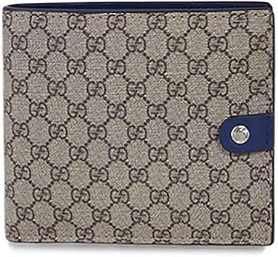 Amazon アウトレット品 グッチ グッチ 財布 メンズ Gucci 二つ折り 札入れ Gボタン マイクロggプラスベージュxカーフ ブルー 9792 並行輸入品 Gucci グッチ 財布