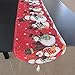 Missamé Extra Long Christmas Table Decorations Dining Table Runner in Snowman and Penguin Tapestry Design with Tassels, 13.5 by 84 inches