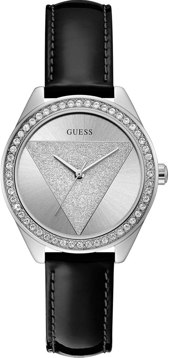 Amazon Com Guess Ladies Tri Glitz Watch W0884l3 Gray Woman Guess