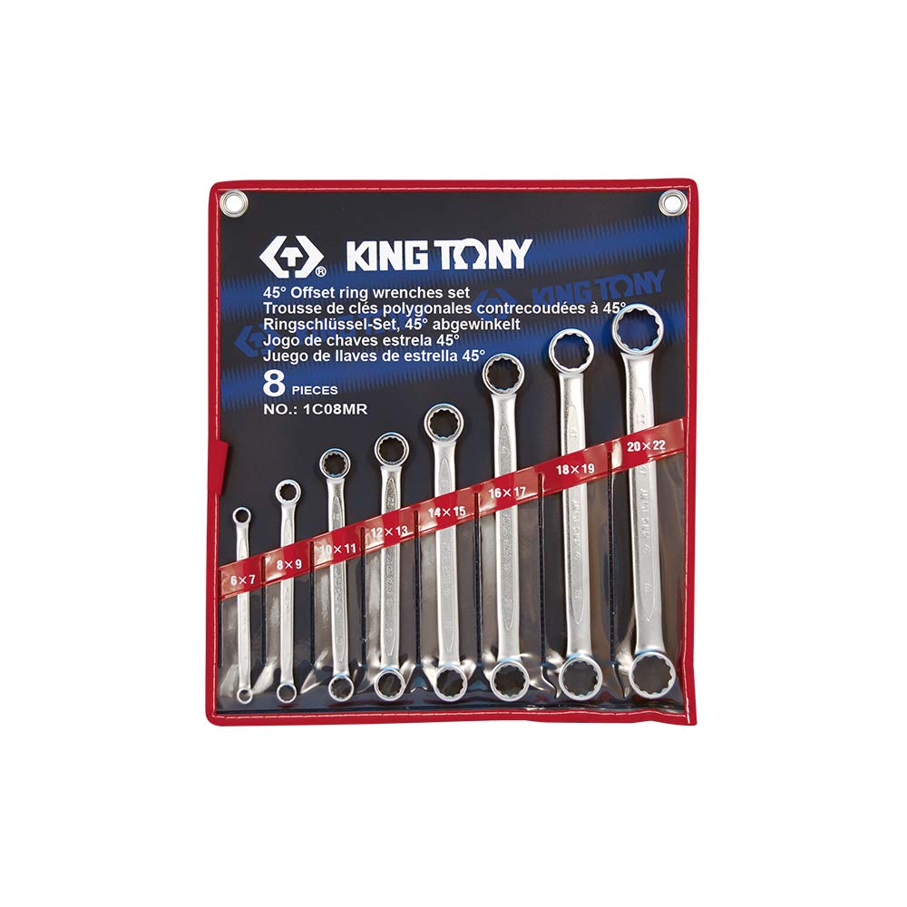 KING TONY 1C08MR Set De Wrenchs De Estrella Planas for DIYers & Professionals, Made for Repair and Installation tasks, 8 Pieces