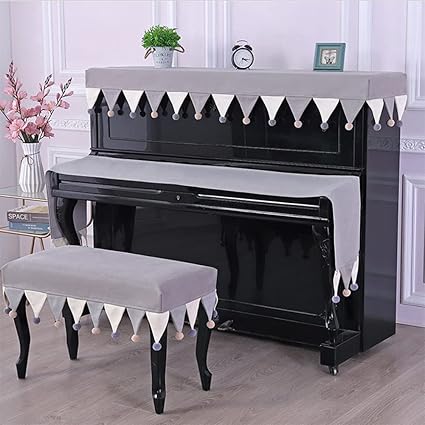Amazon ピアノカバー アップライト セット 電子ピアノ鍵盤カバー 椅子カバー ピアノ掛け 北欧 おしゃれ シンプル 高級 厚い 防塵 保護カバー ピアノトップタオル 153 34cm ベージュ カバー 楽器